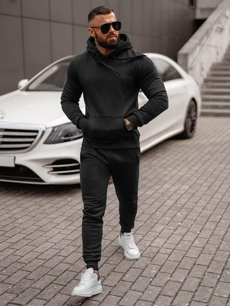 Ανδρικό σετ φόρμας μαύρο OZONEE JS/68C10381/3Z