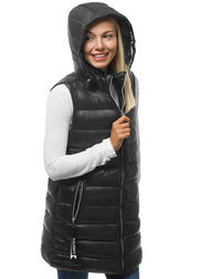 Γυναικείο αμάνικο μπουφάν μαύρο OZONEE N/6322