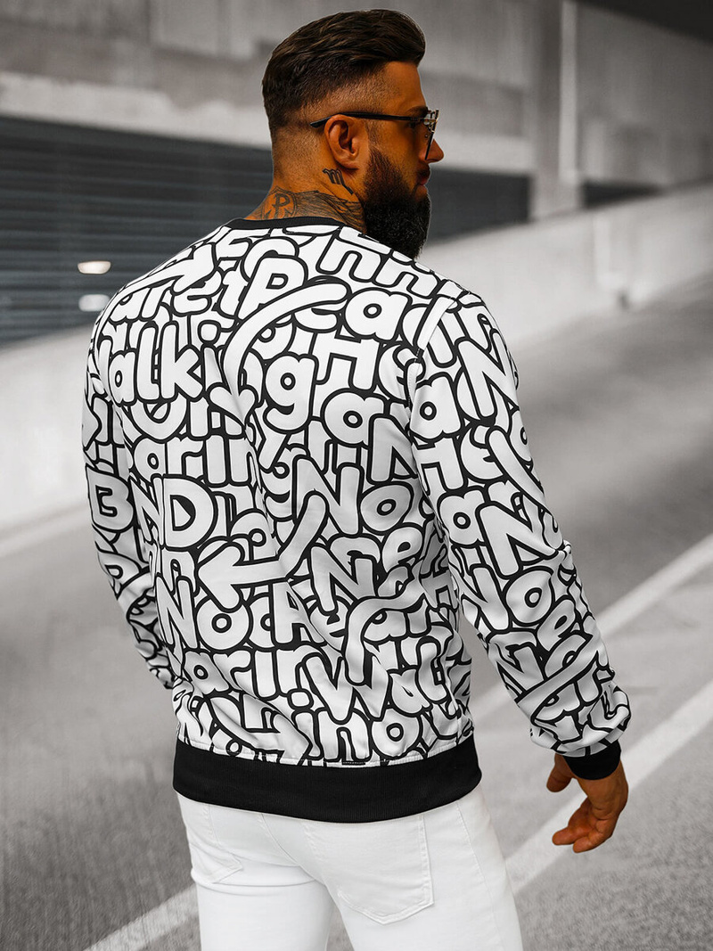 Ανδρικό Φούτερ λευκό OZONEE JS/8B1137/1