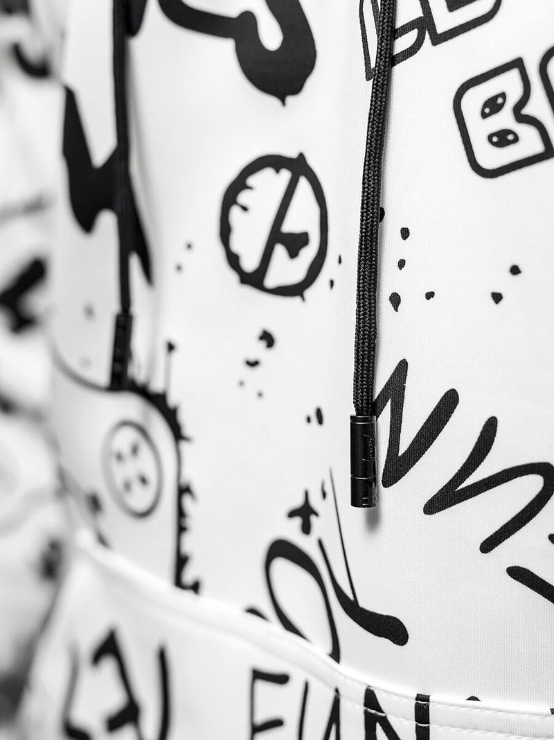 Ανδρικό Φούτερ με Kουκούλα λευκό OZONEE JS/8B1227/1