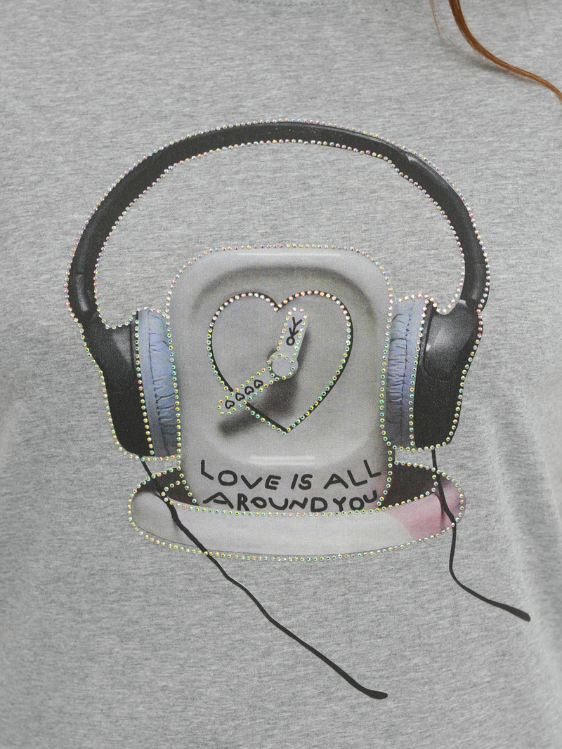 Γυναικείο μπλουζάκι γκρι OZONEE DJ77806