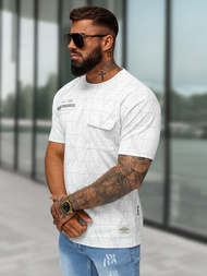 Ανδρικό μπλουζάκι λευκό OZONEE O/QQ1530