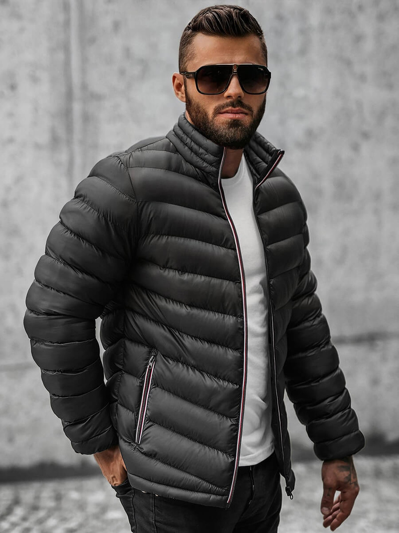 Ανδρικό μπουφάν μαύρο OZONEE JS/SM71