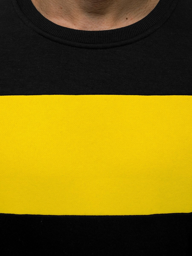 Ανδρικό Φούτερ μαύρο-κίτρινο OZONEE JS/2020/33Z