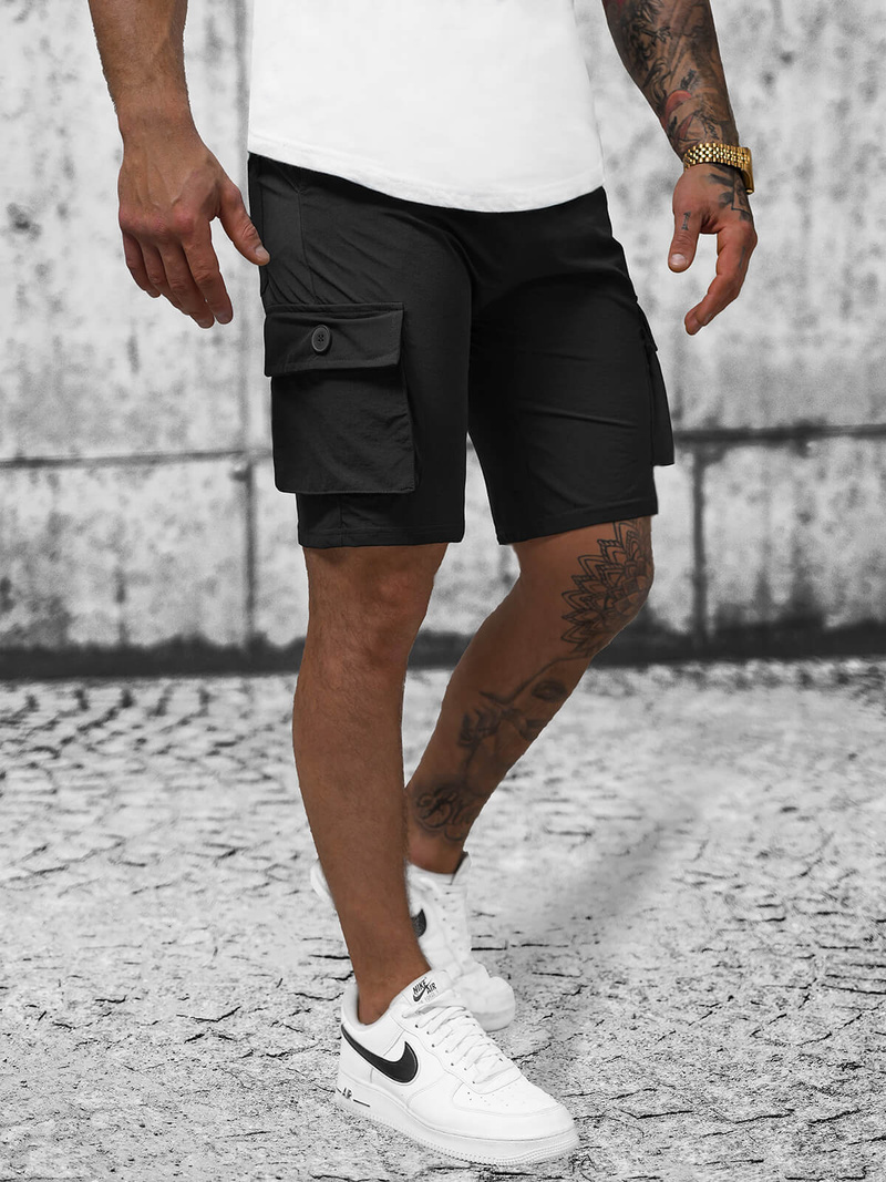 Ανδρικό σόρτς chino μαύρο OZONEE T/DC469Z