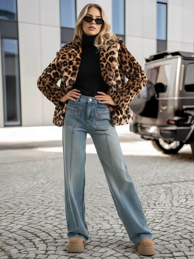 Γυναικεία μπουφάν σε μπεζ-καφέ χρώμα OZONEE JS/61M8500/158