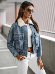 Γυναικείο τζιν μπουφάν mπλε OZONEE O/Z02Z