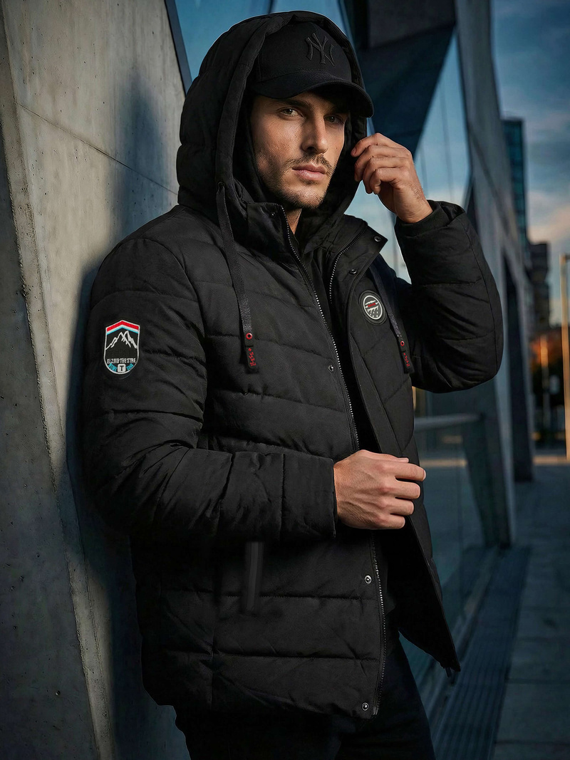 Ανδρικό μπουφάν mαύρος OZONEE JS/31M5081/392