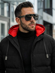 Ανδρικό μπουφάν mαύρος OZONEE JS/31M5003Z