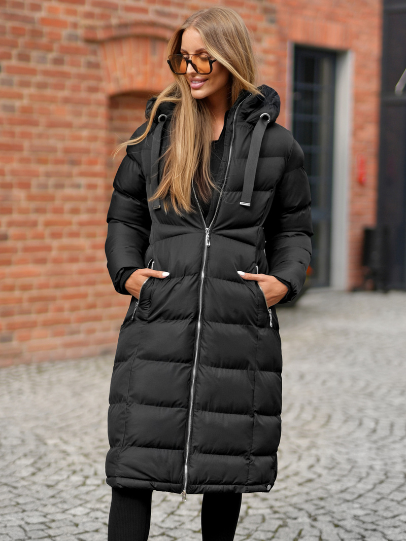 Γυναικείο μπουφάν μαύρο OZONEE JS/M736/392Z