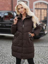Γυναικείο χειμερινό μπουφάν Σοκολάτα OZONEE JS/16M9302/158Z