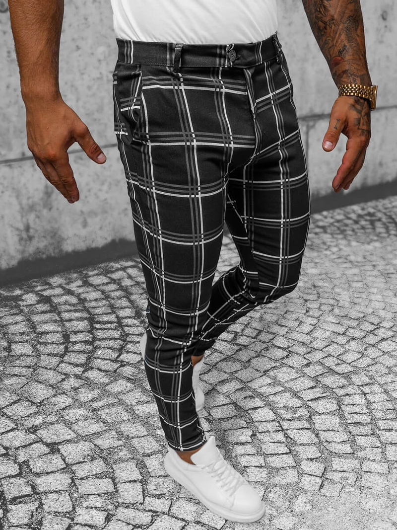 Ανδρικό παντελόνι chino mαύρος OZONEE O/P4028