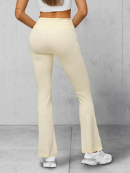 Γυναικείο κολάν με φαρδιά πόδια eκρού OZONEE JS/17K570/1