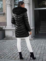 Γυναικείο χειμερινό μπουφάν mαύρος OZONEE JS/M778/392BZ