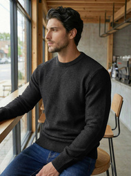 Ανδρικό πουλόβερ μαύρο OZONEE JS/59B3600/3