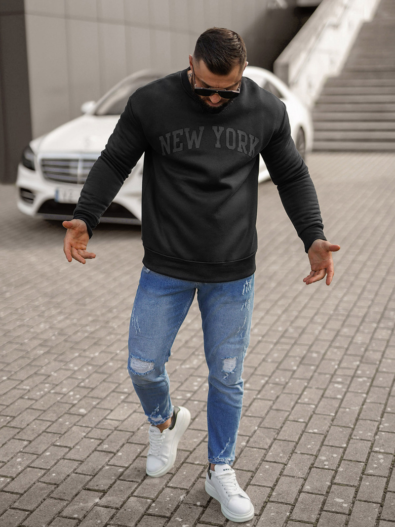 Ανδρικό Φούτερ μαύρο OZONEE JS/8B1362/3