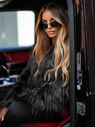 Γυναικείο μπουφάν μαύρο OZONEE JS/11Z8259