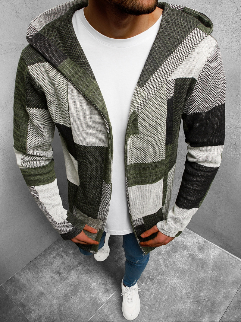 Ανδρικό φούτερ με κουκούλα πράσινο OZONEE N/3501Z