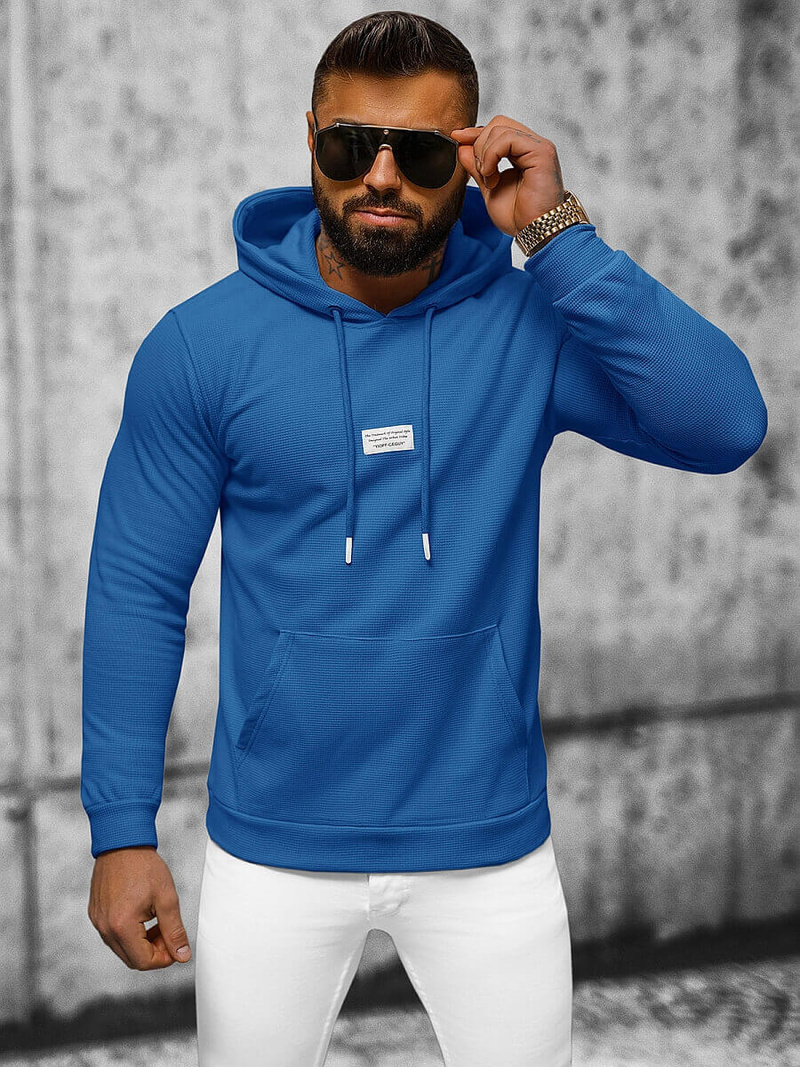 Ανδρικό Φούτερ με Κουκούλα mπλε OZONEE O/TB2216
