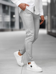 Ανδρικό παντελόνι chino γκρι OZONEE DJ/5505Z