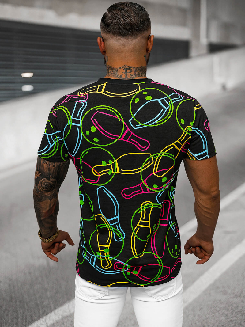 Ανδρικό μπλουζάκι μαύρο OZONEE O/T1272/3