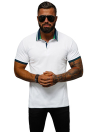 Ανδρική μπλούζα polo λευκό OZONEE O/DA729