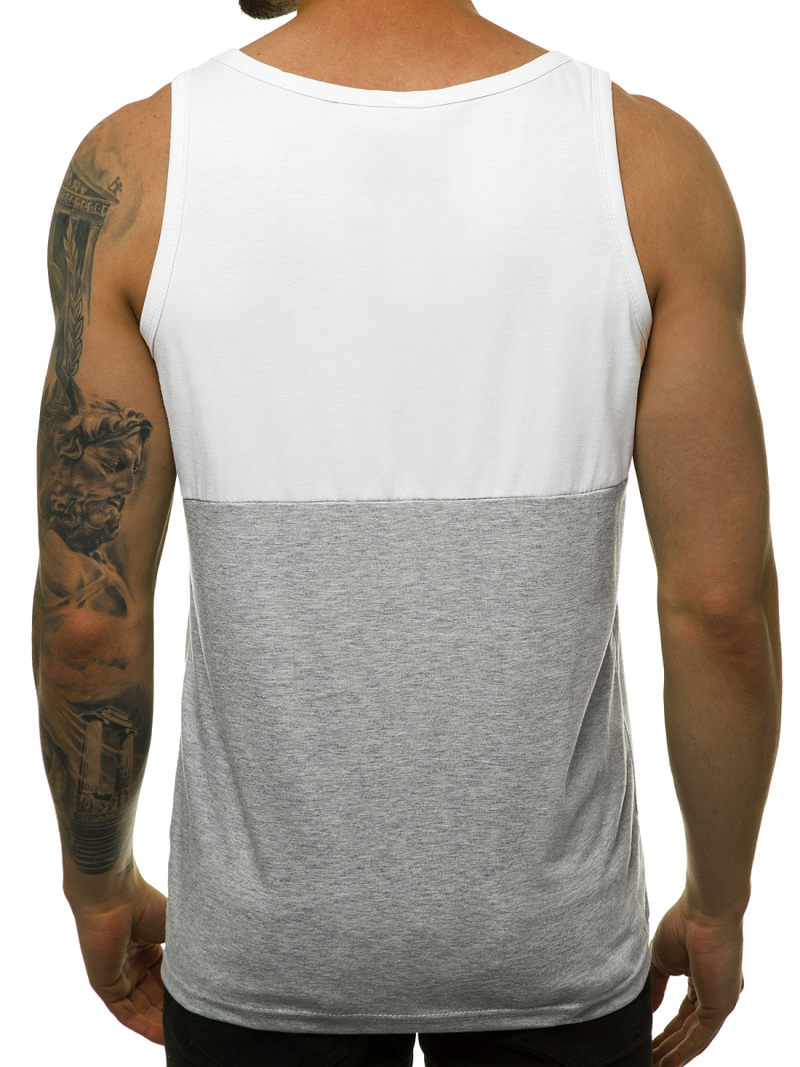 Ανδρικό αμάνικο μπλουζάκι λευκό OZONEE JS/SS11062