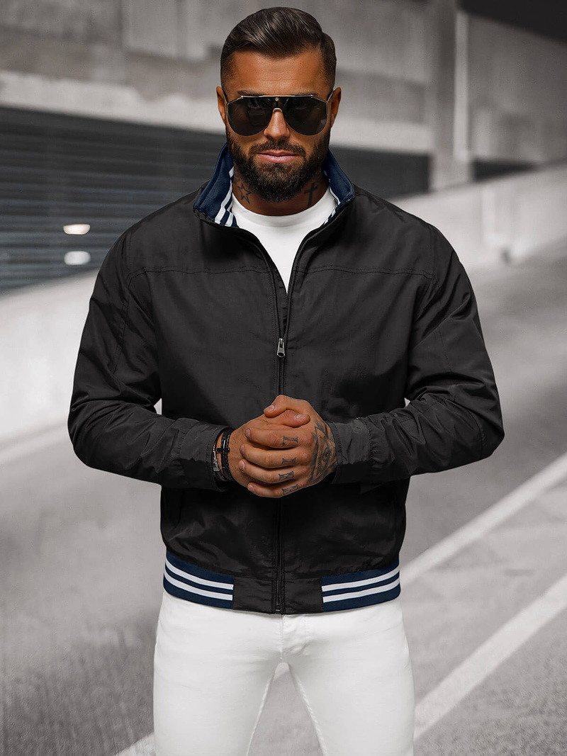 Ανδρικό χειμερινό μπουφάν μαύρο OZONEE JS/5M3101/392Z