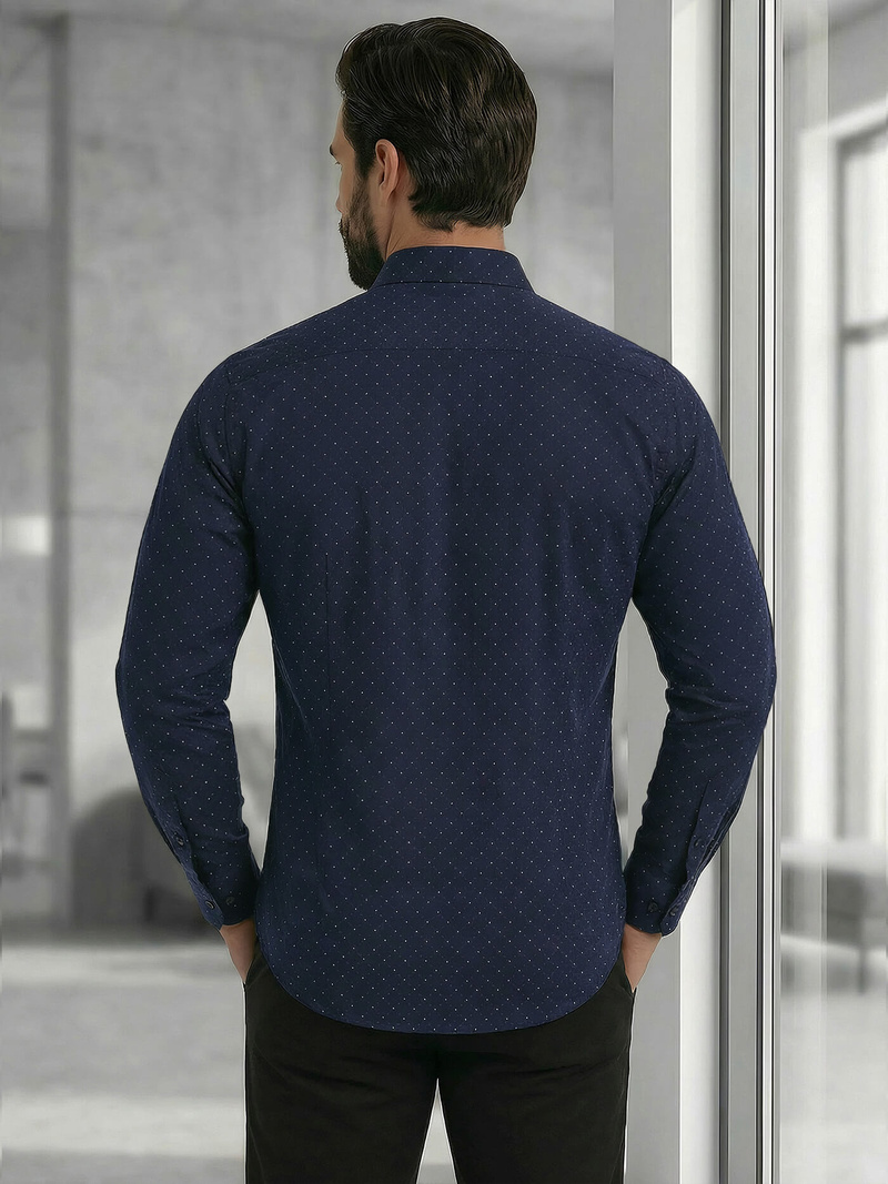 Ανδρικό πουκάμισο ναυτικό μπλε OZONEE V/V183Z