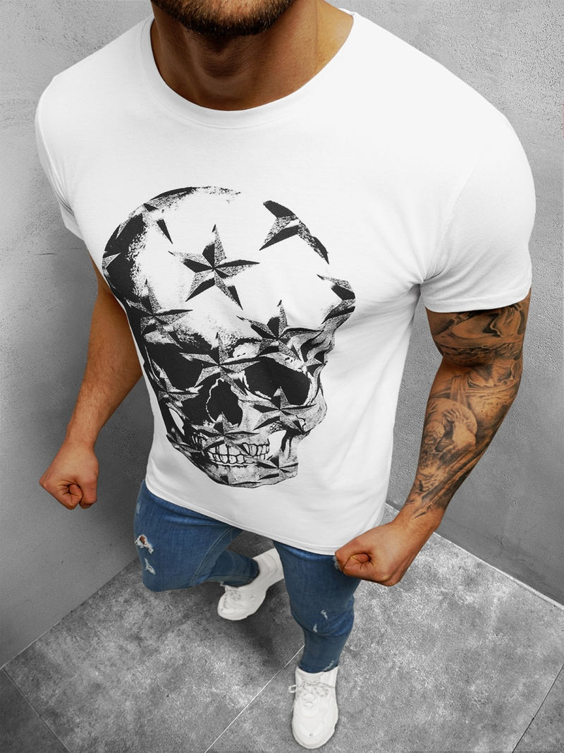 Ανδρικό μπλουζάκι λευκό OZONEE O/1296