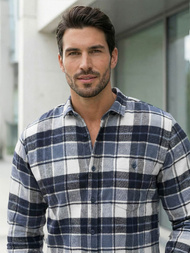 Ανδρικό πουκάμισο ναυτικό μπλε OZONEE V/V175Z