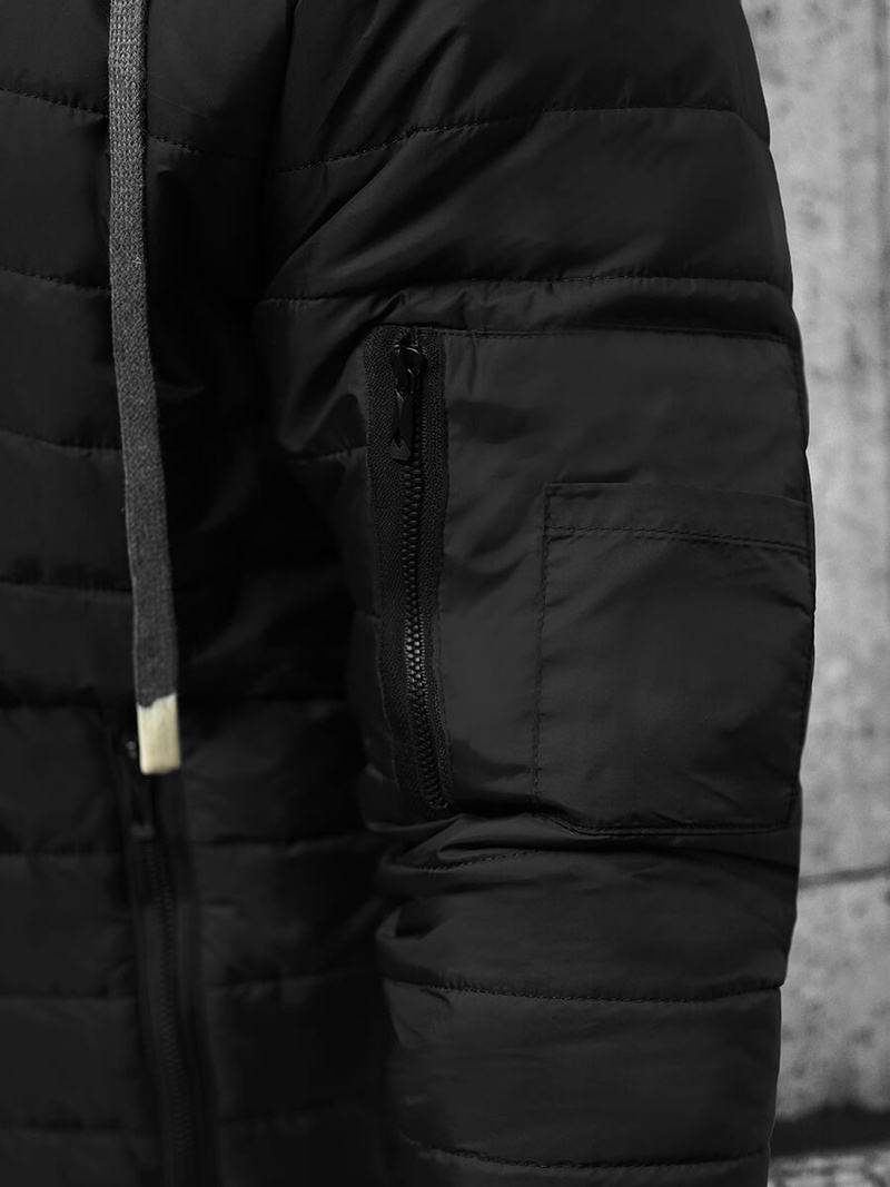 Ανδρικό μπουφάν μαύρο OZONEE JS/8M985/392