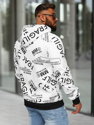 Ανδρικό Φούτερ με Kουκούλα λευκό OZONEE JS/8B1255/1