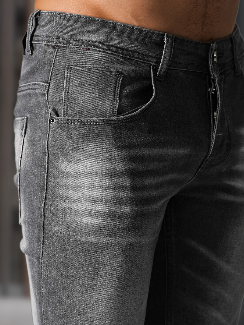 Ανδρικό τζιν παντελόνι γραφίτη OZONEE NB/MP0199GSZ