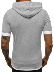 Ανδρικό μπλουζάκι με κουκούλα γκρι OZONEE O/1273Z