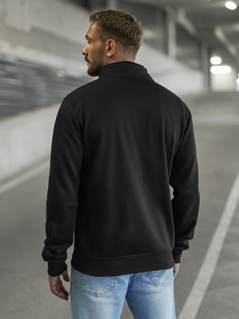 Ανδρικό φούτερ με φερμουάρ μαύρο OZONEE JS/2002Z