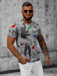 Ανδρικό μπλουζάκι Γκρί OZONEE JS/8T967