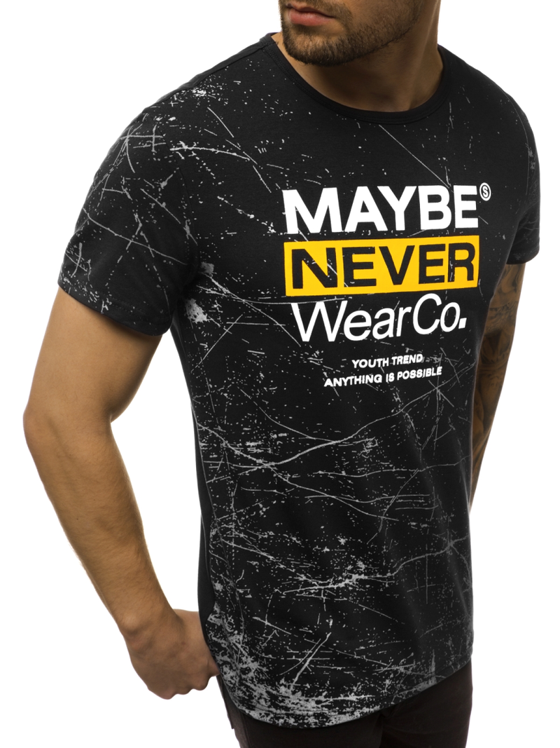 Ανδρικό μπλουζάκι μαύρο OZONEE JS/SS10915