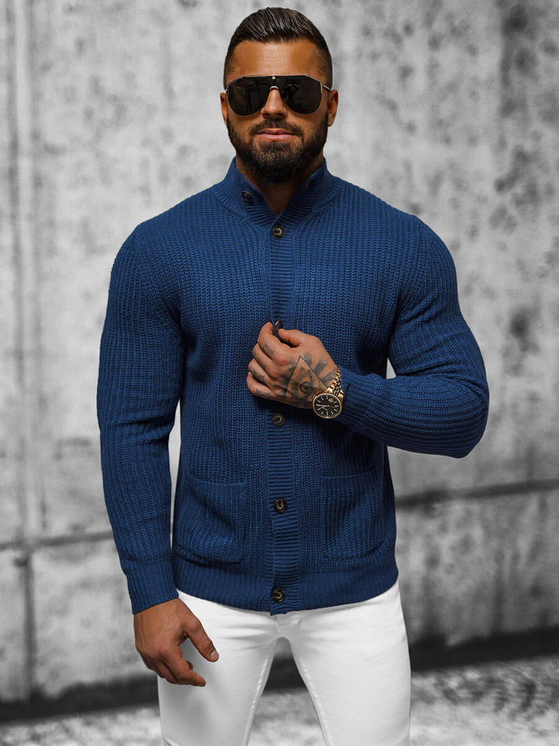 Ανδρικό πουλόβερ ναυτικό μπλε OZONEE NB/MM6020/6