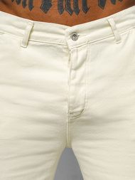 Ανδρικό παντελόνι eκρού OZONEE DO/4001