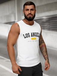 Ανδρικό αμάνικο μπλουζάκι λευκό OZONEE JS/8B1715/1Z