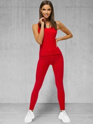 Γυναικείο σετ φόρμας δύο κομματιών Κόκκινο OZONEE JS/YW88037/5