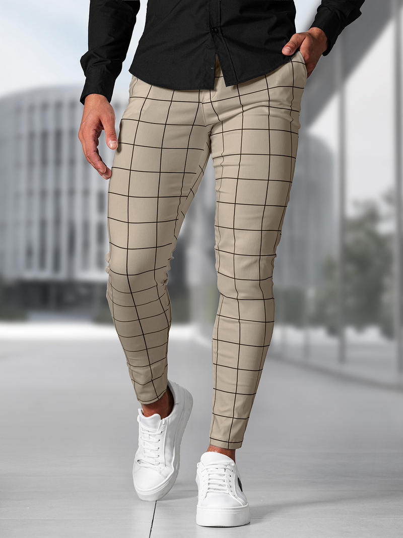 Ανδρικό παντελόνι chino mπεζ OZONEE O/P4009Z