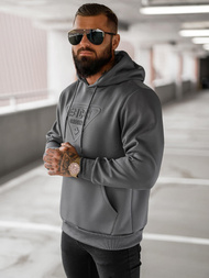 Ανδρικό Φούτερ με Κουκούλα γραφίτη OZONEE JS/27B6500/5Z