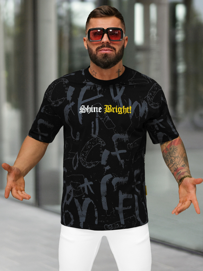 Ανδρικό μπλουζάκι μαύρο OZONEE O/YN2/621