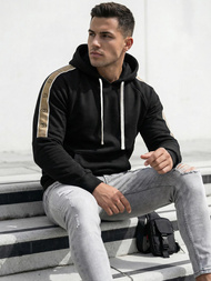 Ανδρικό Φούτερ με Κουκούλα μαύρο OZONEE JS/8B1730/3Z