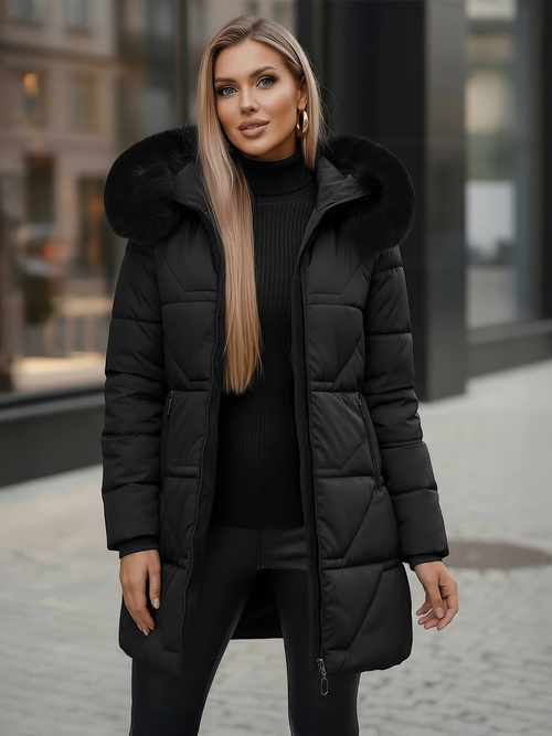 Γυναικείο μπουφάν μαύρο OZONEE JS/16M9099/392Z