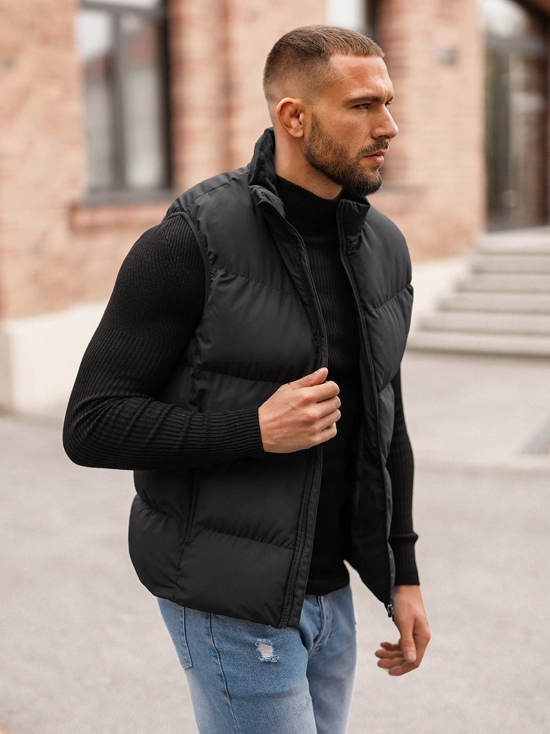 Ανδρικό αμάνικο μπουφάν μαύρο OZONEE JS/18M1159/392Z