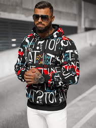 Ανδρικό Φούτερ με Kουκούλα Mαύρος OZONEE JS/8B1233/3