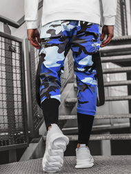 Ανδρικό παντελόνι chino jogger μπλε-μαύρο OZONEE G/11133